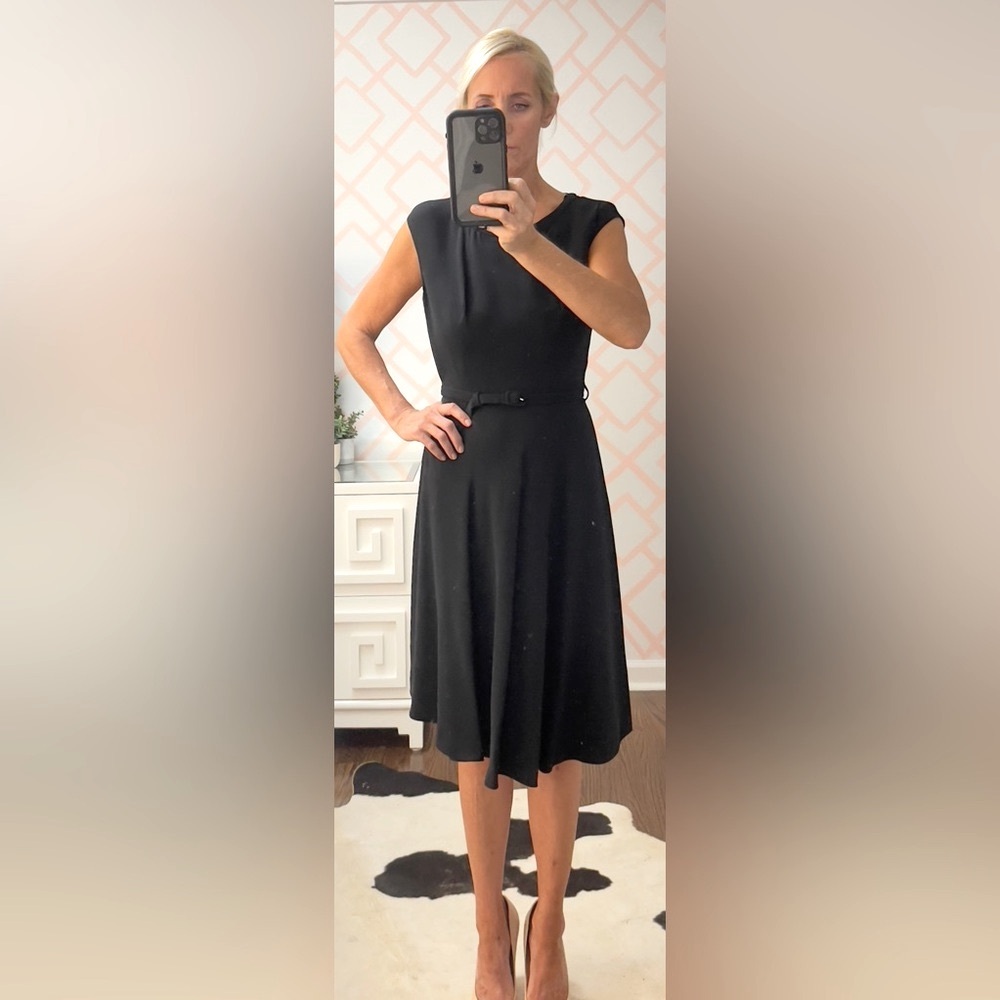 PRADA, black crepe dress, size S